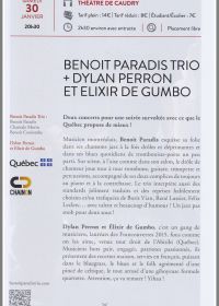 Benoit PARADIS Trio + Dylan PERRON et Elexir DE GUMBO 30/01/2016