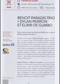 Benoit PARADIS Trio + Dylan PERRON et Elexir DE GUMBO 30/01/2016