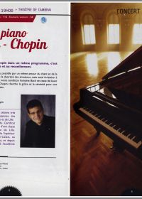 Concert piano BACH CHOPIN 30/09/2014